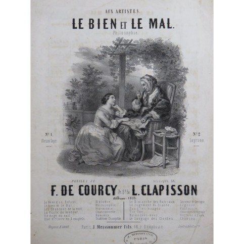 CLAPISSON Louis Le Bien et le Mal Chant Piano 1853