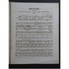 HENRION Paul Loin du Pays Chant Piano 1856