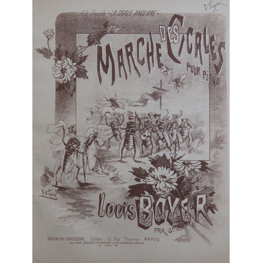 BOYER Louis Marche des Cigales Dédicace Piano