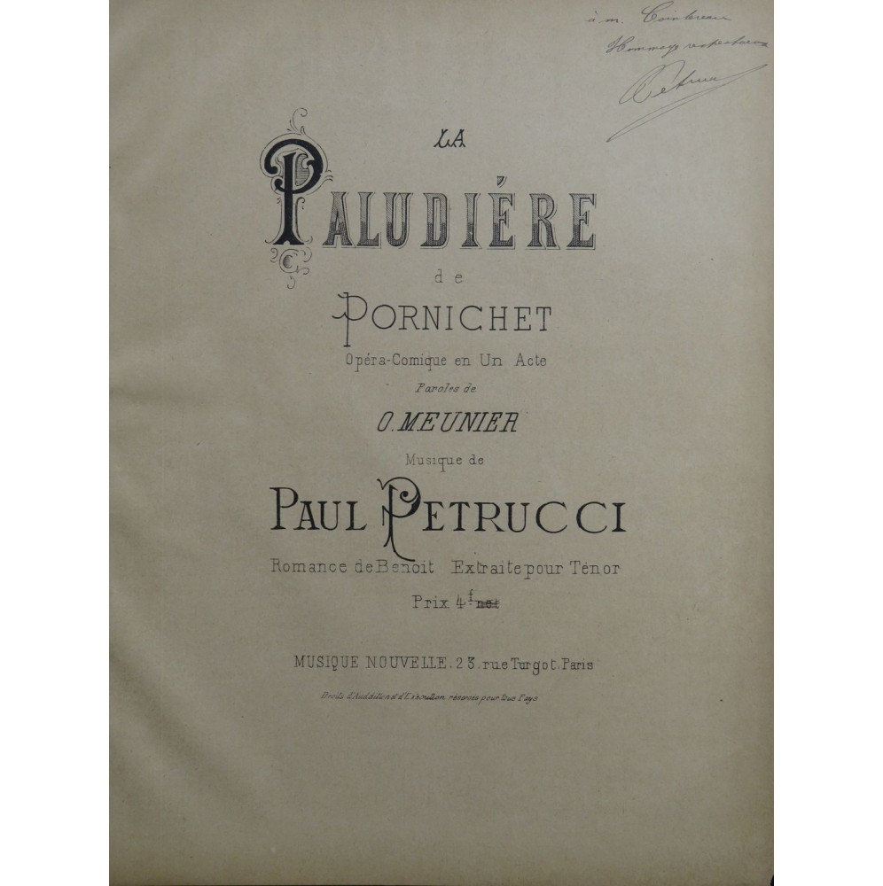 PETRUCCI Paul La Paludière de Pornichet Romance Dédicace Chant Piano