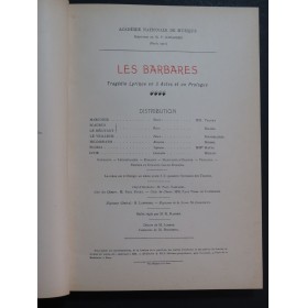 SAINT-SAËNS Camille Les Barbares Opéra Piano Chant 1901