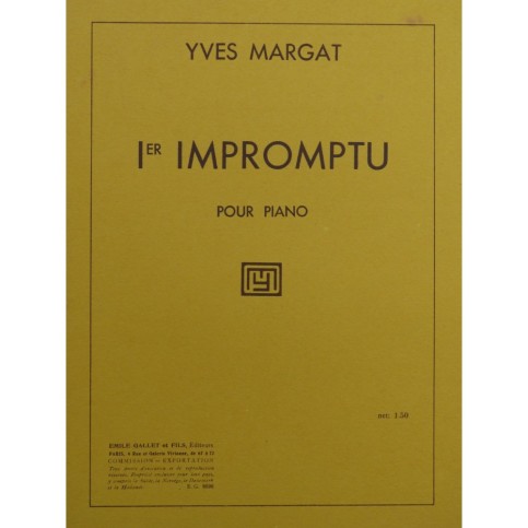 MARGAT Yves Impromptu No 1 Piano