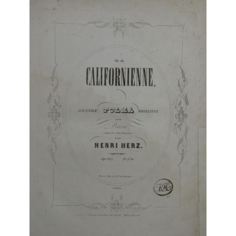 HERZ Henri La Californienne Piano ca1852