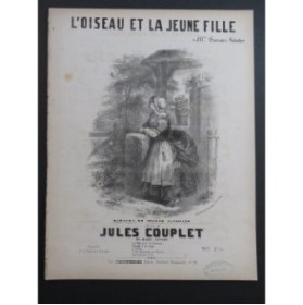 COUPLET Jules L'Oiseau et la Jeune Fille Chant Piano ca1850