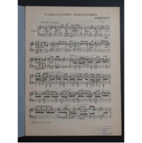 MENDELSSOHN Variations Sérieuses Piano 1948