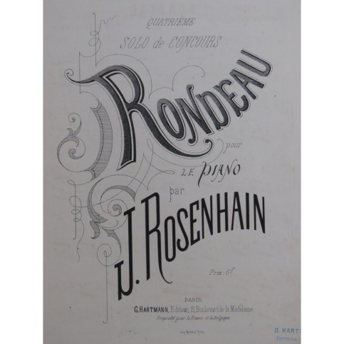 ROSENHAIN Jacques Rondeau Piano ca1868