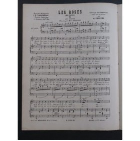 PERUZZI A. Les Roses Air Suédois Chant Piano 1869