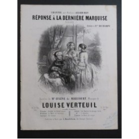 VERTEUIL Louise Réponse à la Dernière Marquise Chant Piano ca1850