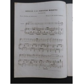 VERTEUIL Louise Réponse à la Dernière Marquise Chant Piano ca1850