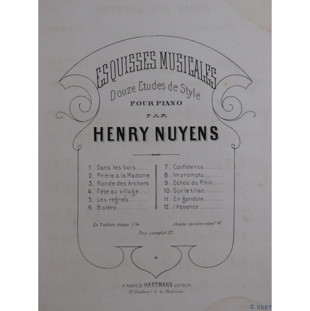 NUYENS Henry Ronde des Archers Piano 4 Mains ca1870