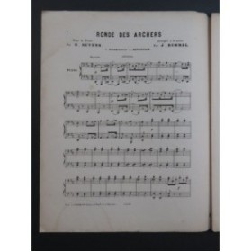 NUYENS Henry Ronde des Archers Piano 4 Mains ca1870