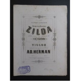 HERMAN Adolphe Fantaisie sur Zilda de Flotow Piano Violon ca1867