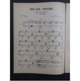 MASSENET Jules Entr'acte Sévillana Don César Piano 4 mains ca1882
