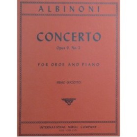 ALBINONI Tomaso Concerto op 9 No 2 Piano Hautbois
