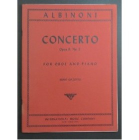 ALBINONI Tomaso Concerto op 9 No 2 Piano Hautbois