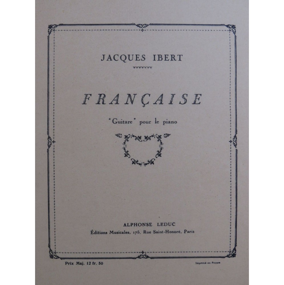 IBERT Jacques Française Piano 1945