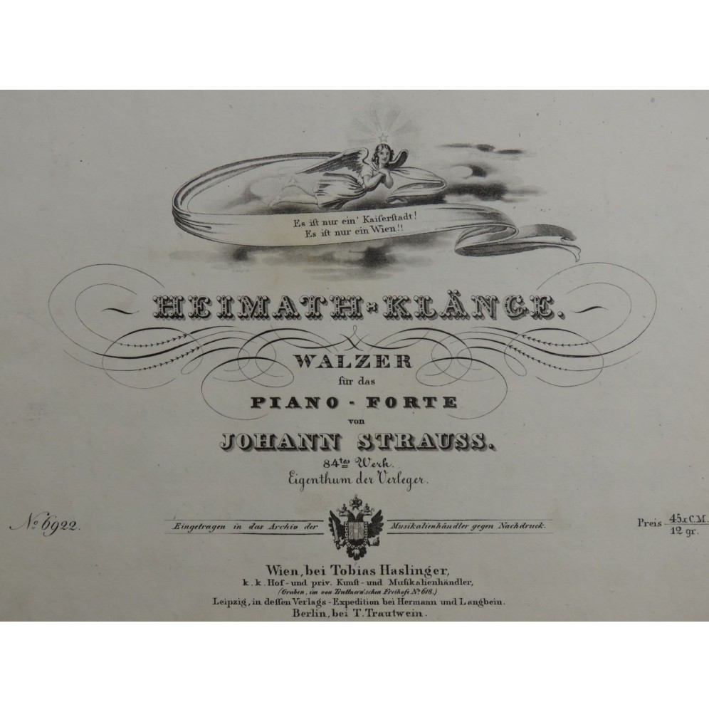 STRAUSS Johann Heimath-Klänge Walser 1836