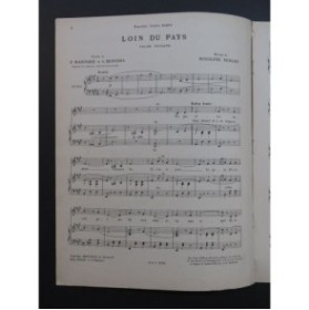 BERGER Rodolphe Loin du Pays Chant Piano 1899