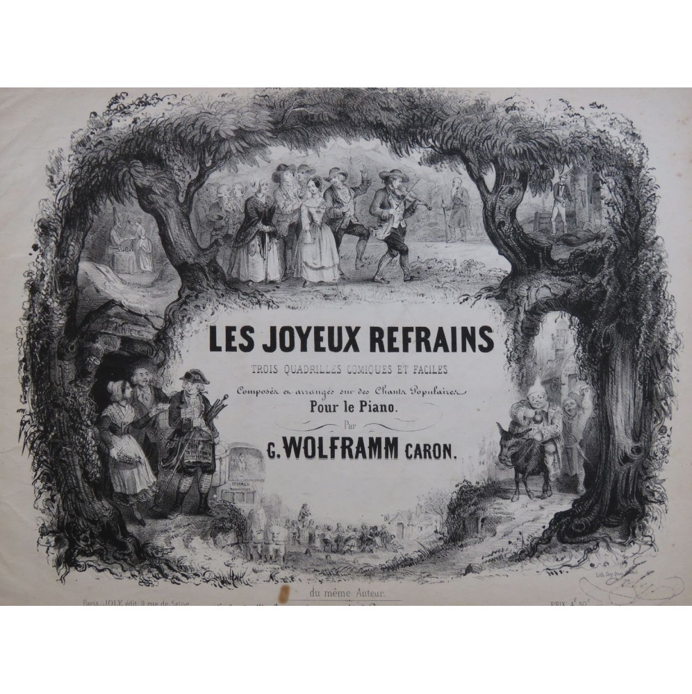 WOLFRAMM CARON Gustave Les Joyeux Refrains No 3 Piano XIXe