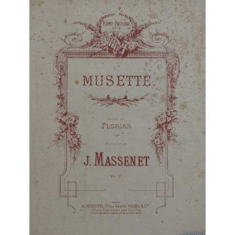MASSENET Jules Musette Chant Piano ca1892