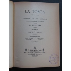 PUCCINI Giacomo La Tosca Opéra Piano Chant 1902