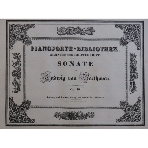 BEETHOVEN Sonate op 10 Piano ca1850