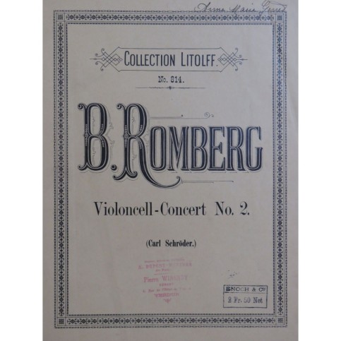 ROMBERG Bernhard Concerto No 2 Piano Violoncelle