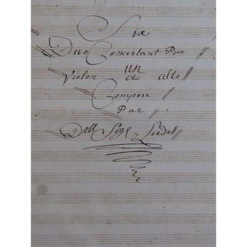 LIDL Andreas Six Duos Concertants pour Violon et Alto Manuscrit XVIIIe