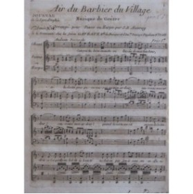GRÉTRY André Le Barbier du Village No 14 Air Chant Piano ou Harpe ca1797