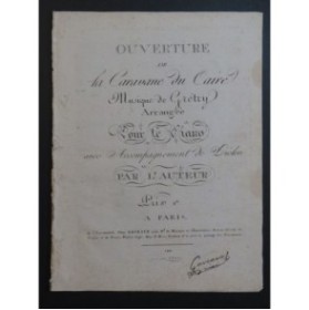 GRÉTRY André La Caravane du Caire Ouverture Piano ca1790