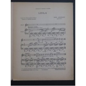 LENORMAND René Leïla Chant Piano 1914