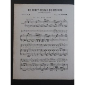 ENGAM E. Le Petit Oiseau du Bon Dieu Chant Piano XIXe siècle