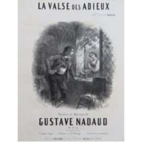 NADAUD Gustave La Valse des Adieux Chant Piano ca1855