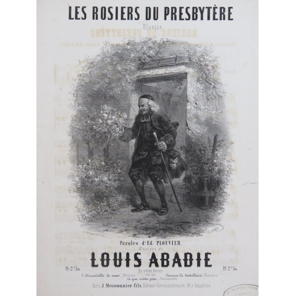 ABADIE Louis Les Rosiers du Presbytère Chant Piano ca1845