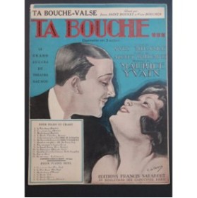 YVAIN Maurice Ta Bouche-Valse Chant Piano 1922