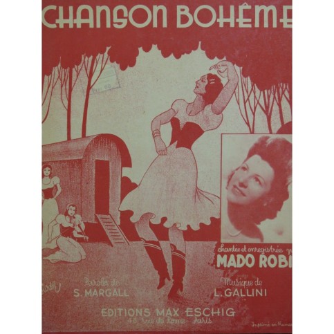 GALLINI Louis Chanson Boheme Chant Piano 1946