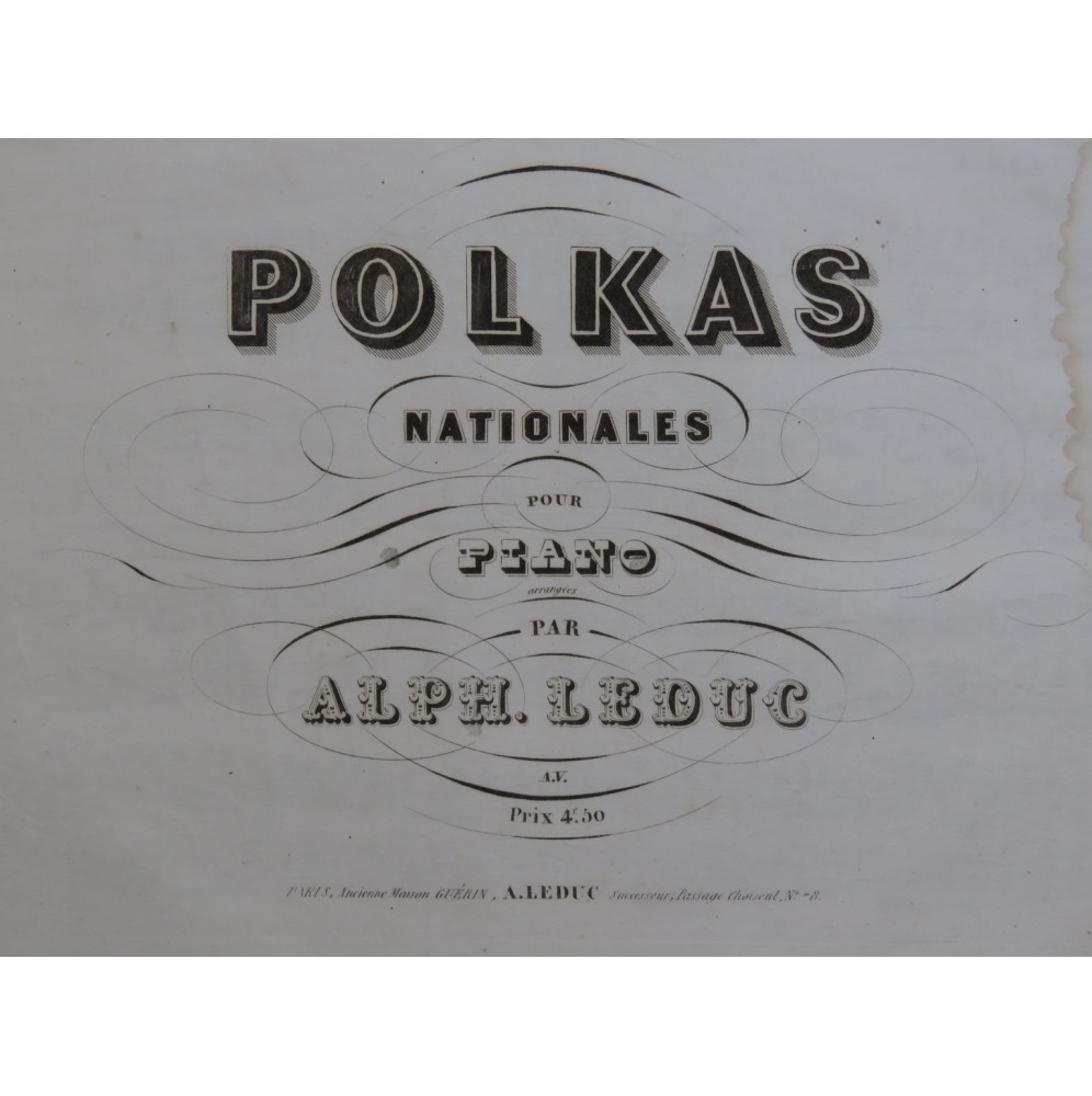 LEDUC Alphonse Polkas Nationales Piano XIXe siècle