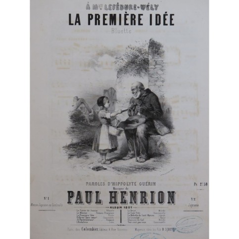 HENRION Paul La première idée Chant Piano 1859