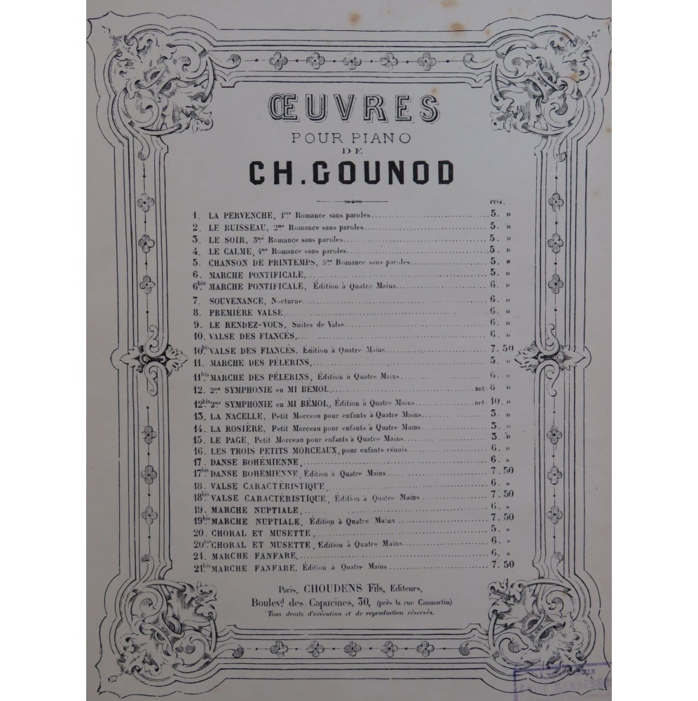 GOUNOD Charles Le Soir Piano