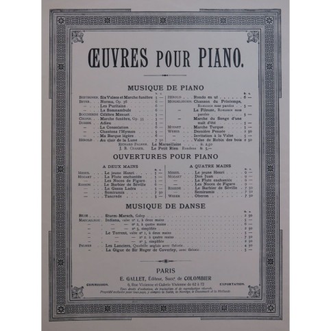 CHOPIN Frédéric Marche Funèbre Piano ca1902