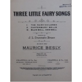 BESLY Maurice Three Little Fairy Songs Chant Piano 1939