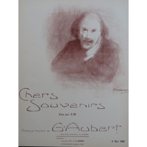 AUBERT Gaston Chers Souvenirs Pousthomis Piano Chant 1908