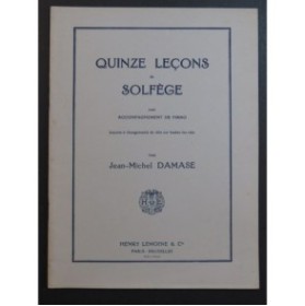 DAMASE Jean-Michel Quinze Leçons de Solfège Chant Piano 1955