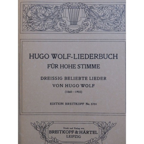 WOLF Hugo Liederbuch Chant Piano