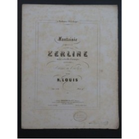 LOUIS N. Fantaisie sur Zerline Auber Piano Violon ca1855