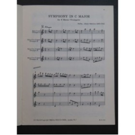MOLTER Johann Melchior Symphony in C Major pour 4 Horns Trompettes 1968
