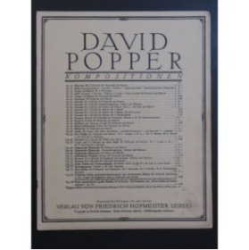 POPPER David Hohe Schule des Violoncellspiels Heft 3 Violoncelle 1902