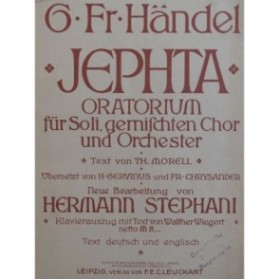 HAENDEL G. F. Jephtha Oratorio Chant Piano ca1912