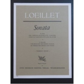 LOEILLET J. B. Sonata in F dur Piano Flûte à bec ou Violon 1960