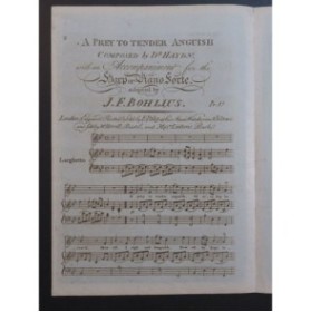HAYDN Joseph A Prey to Tender Anguish Chant Piano ou Harpe ca1820